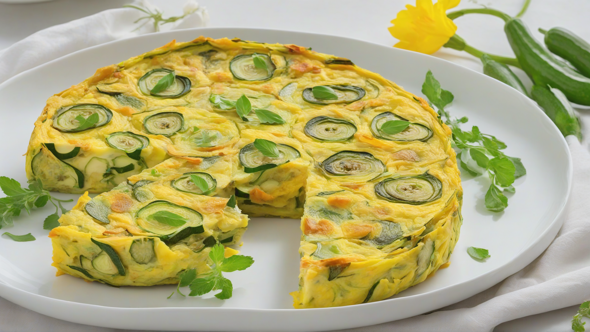 frittata con fiori di zucca